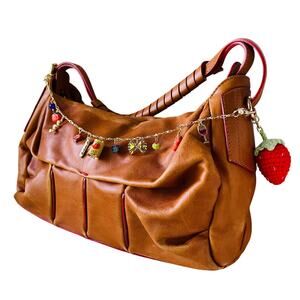 Gianfranco Sisti East West Leather Baguette Shoulder Bag Made in Italy